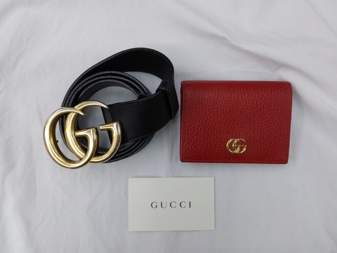 GUCCI GGマーモントベルト＆レザーカードケースウォレット